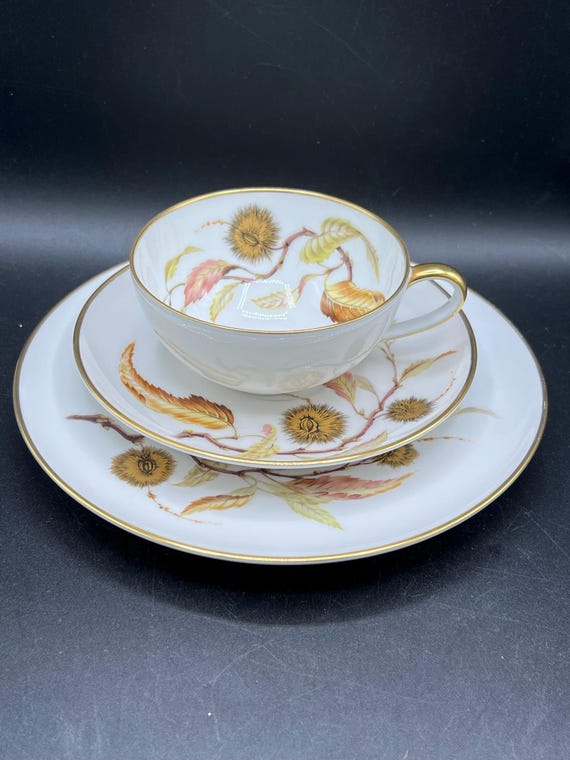 Heinrich&Co Selb Bavaria アンティーク　食器 Vintage Heinrich & Co Selb Bavaria Golden Chestnut Flat Teacup
