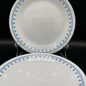 Vintage Corelle Blue Snowflake Garland Salad Plates - Set of 2