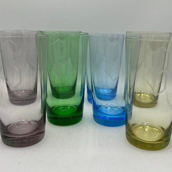 Antique Colored Glass Tumbler Etsy