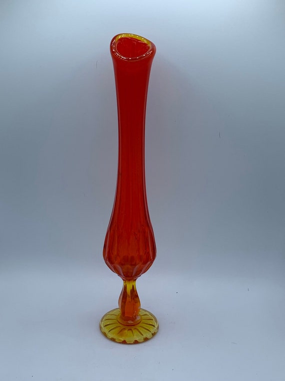 オーストリアビミエ工房アンティークフィギュア入りグラス Mid Century Modern Vintage Viking Glass Amberina Flame