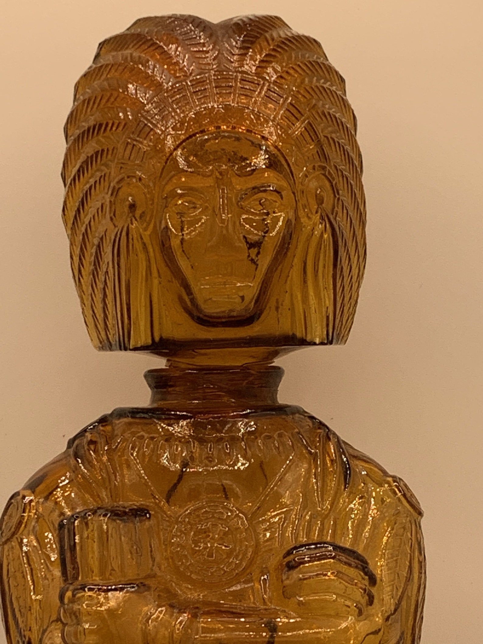 Vintage Indian Decanter Brown Glass 1974 so Cool Etsy