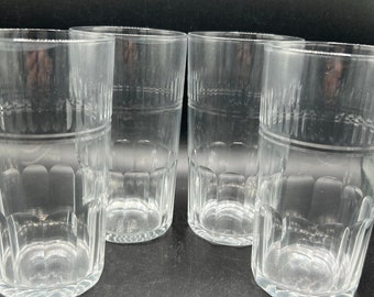Vintage Clear Glass Tumblers - Set of 4