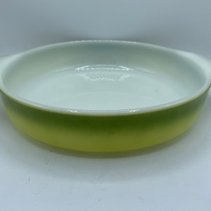 Vintage 1960s FireKing Green Ombre Bakeware Dish: Anchor Hocking Casserole