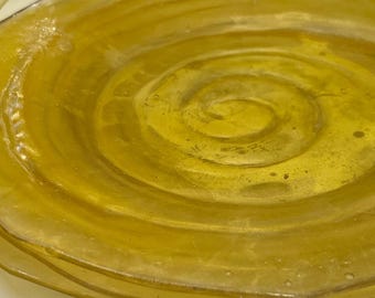 Vintage Handmade Yellow Plates - Set of 8