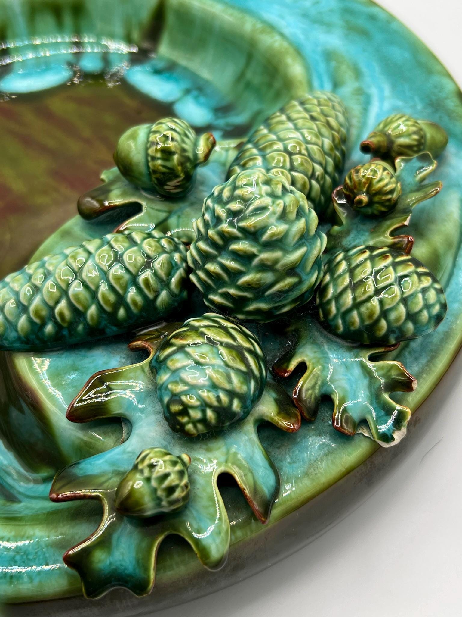 Ceramic Drip Glaze Ashtray: MCM Pinecone & Acorn Decor - Etsy
