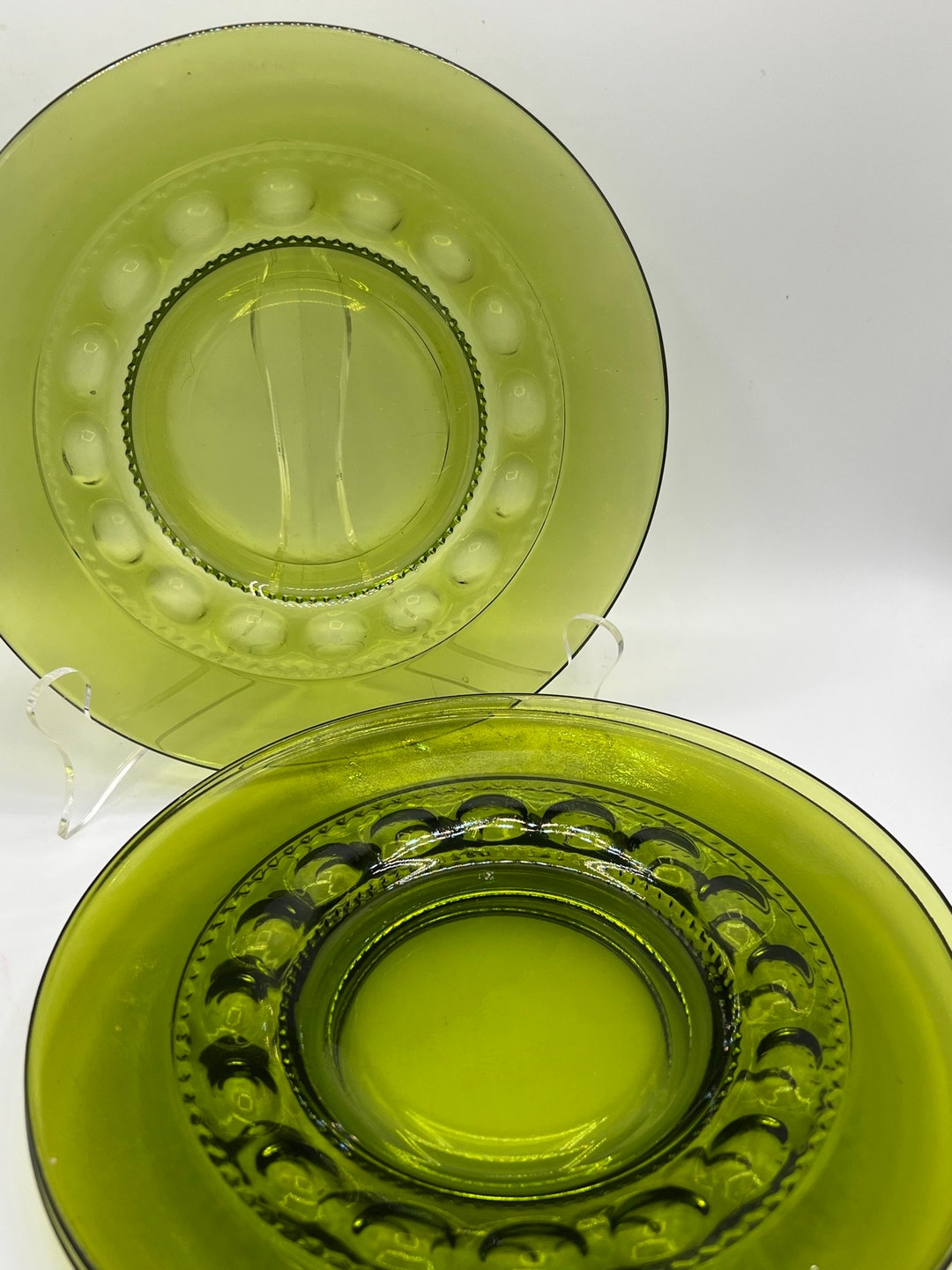 Vintage Kings Crown Olive Green Salad Plates Set of 3 Etsy
