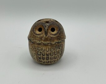 Vintage Viking Drip Pottery Owl - Votive Candle Holder