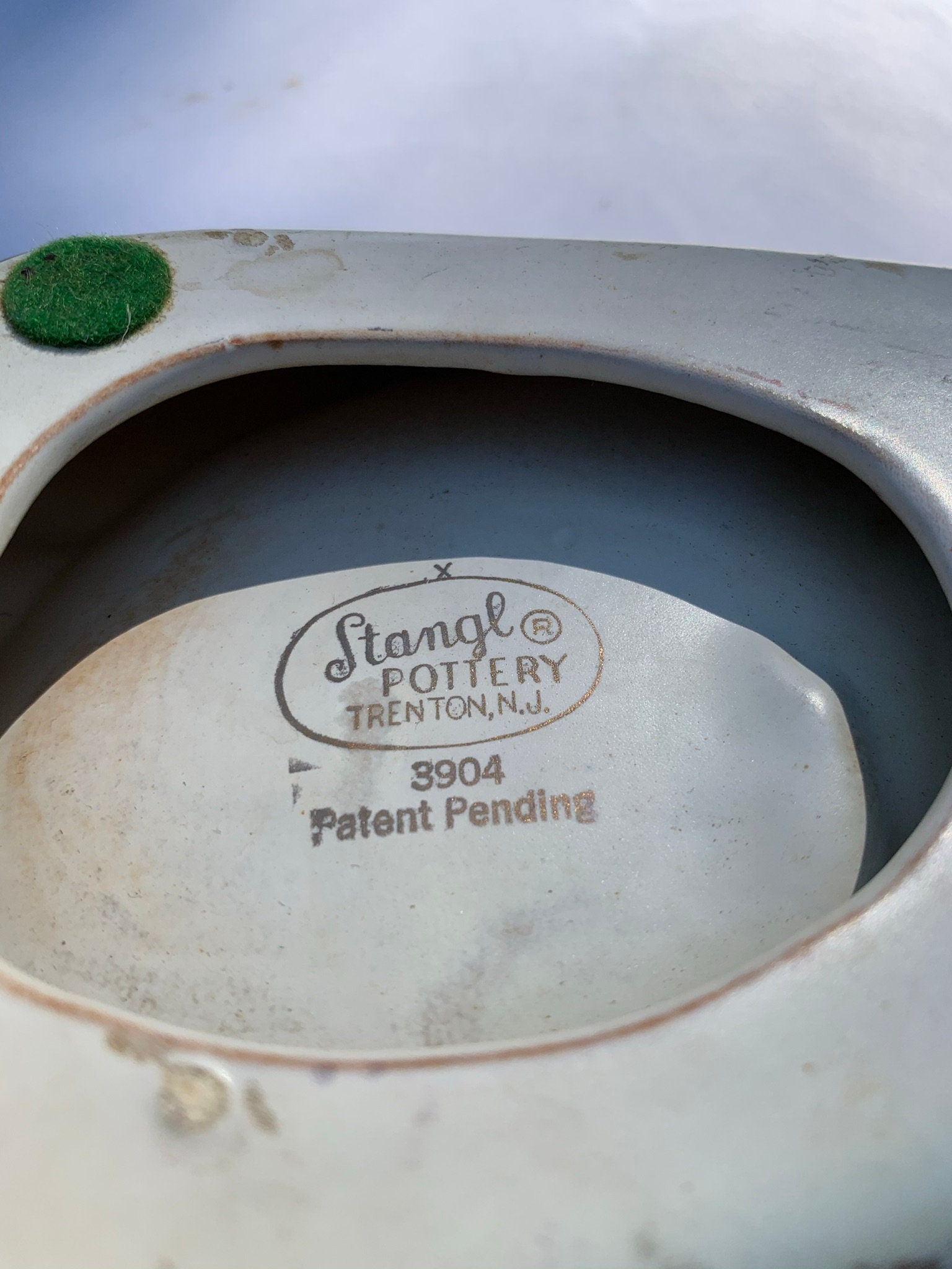 アクセサリー LARD Vintage Stangl Pottery Ashtray: Turquoise & Gold MCM Decor