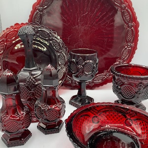 AVON 1876 Ruby Red CAPE COD Dishes - Priced Individually - Great Color!  Perfect Condition!!