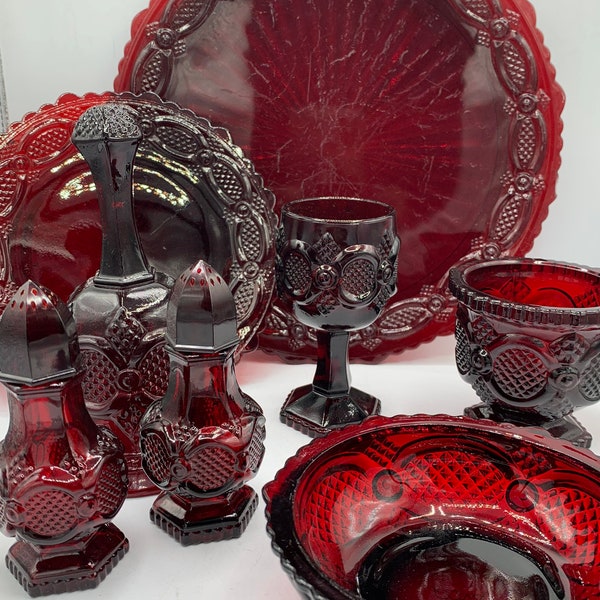 AVON 1876 Ruby Red CAPE COD Dishes - Priced Individually - Great Color!  Perfect Condition!!