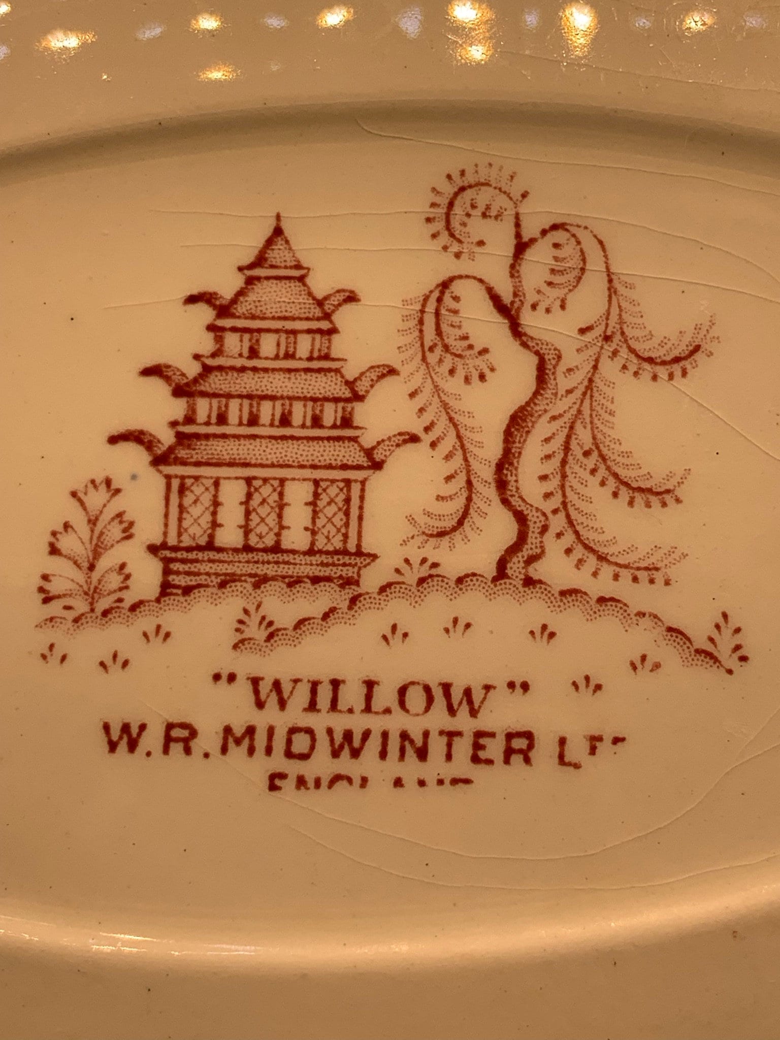 9 Oval Vegetable Bowl Great Size and Color! Red Willow by MIDWINTER LTD