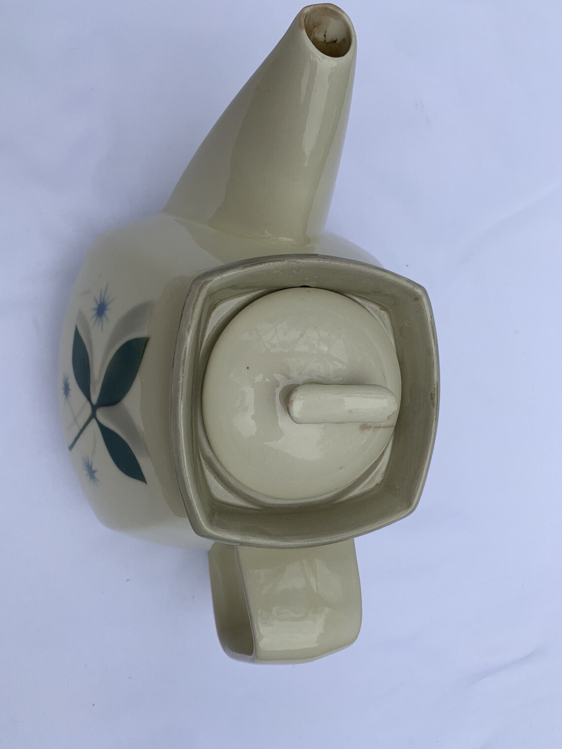 Vintage Porcelain Vitreous Teapot Made in USA MCM Mid Etsy UK