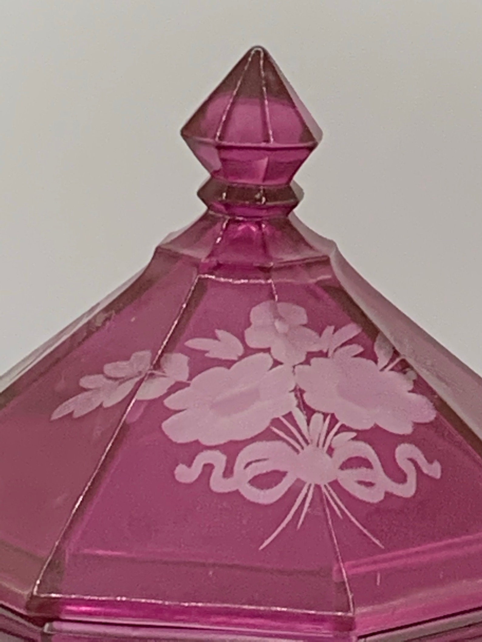 Beautiful Vintage Candy Dish with Lid Hexagon Shape Bright Etsy