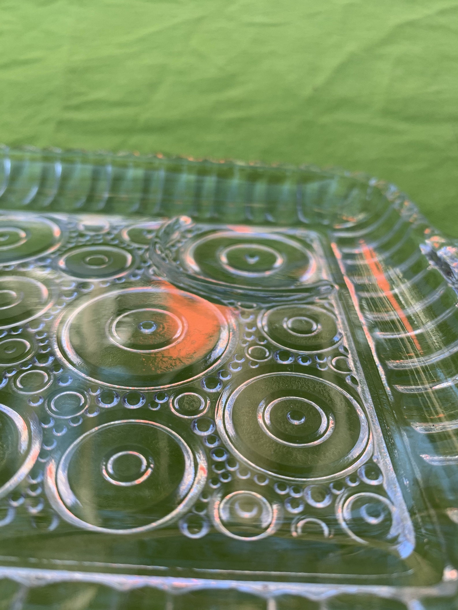 Vintage Art Deco Clear Glass Snack Trays Rectangle Plates Etsy