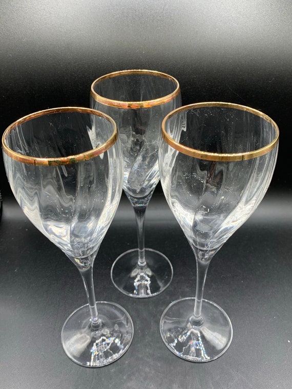 Vintage Gold Rim Wine Glasses