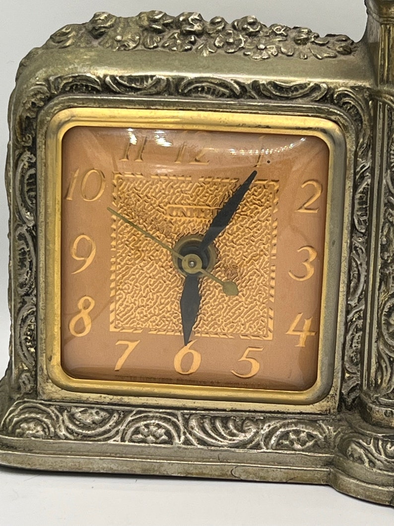Vintage United Fireplace Table Clock Great Decor Piece Etsy