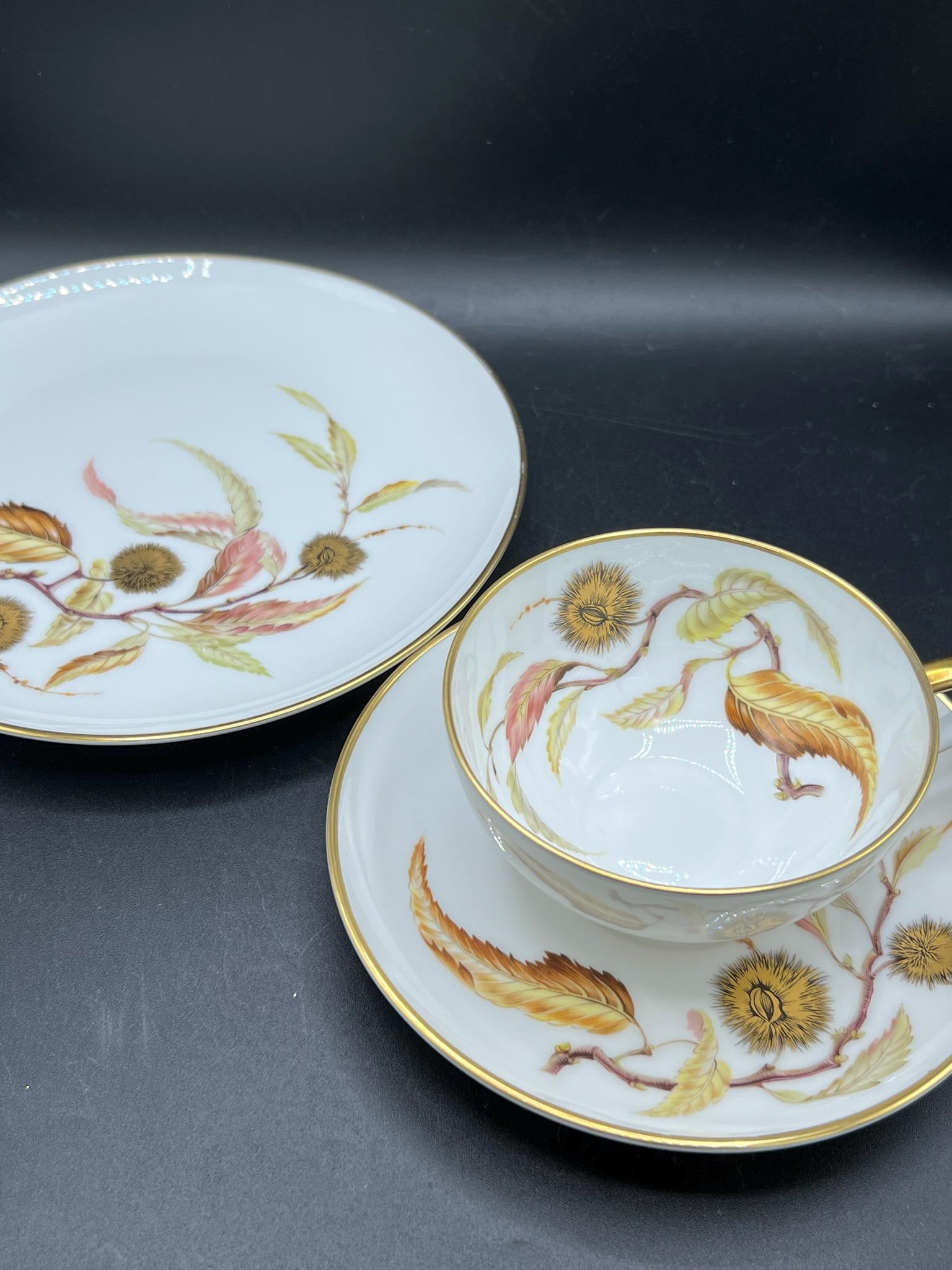 Vintage Heinrich & Co Selb Bavaria Golden Chestnut Flat Teacup