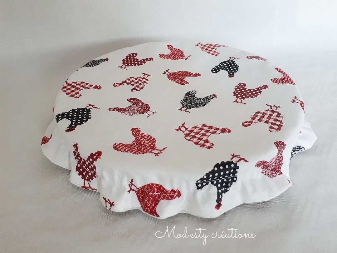 Charlotte Alimentaire Doublée - Couvre Saladier Plat Coton Enduit Doublé Étamine Zéro Déchet