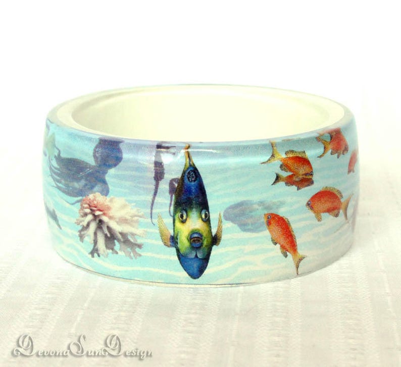 Resin Bangle Aquarium Underwater Jewelry Ocean Sea Jewelry Etsy