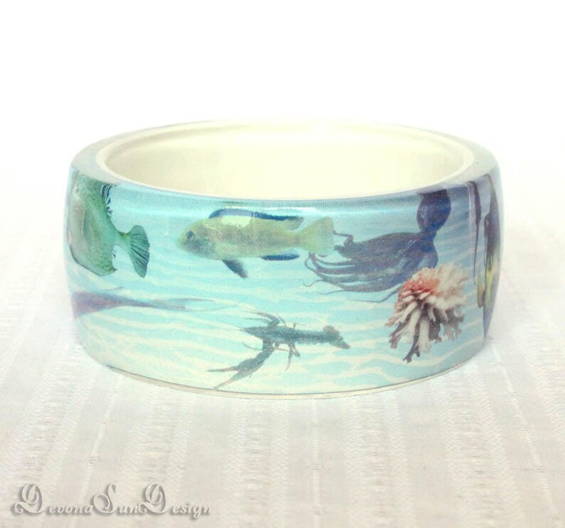 Resin Bangle Aquarium Underwater Jewelry Ocean Sea Jewelry Etsy