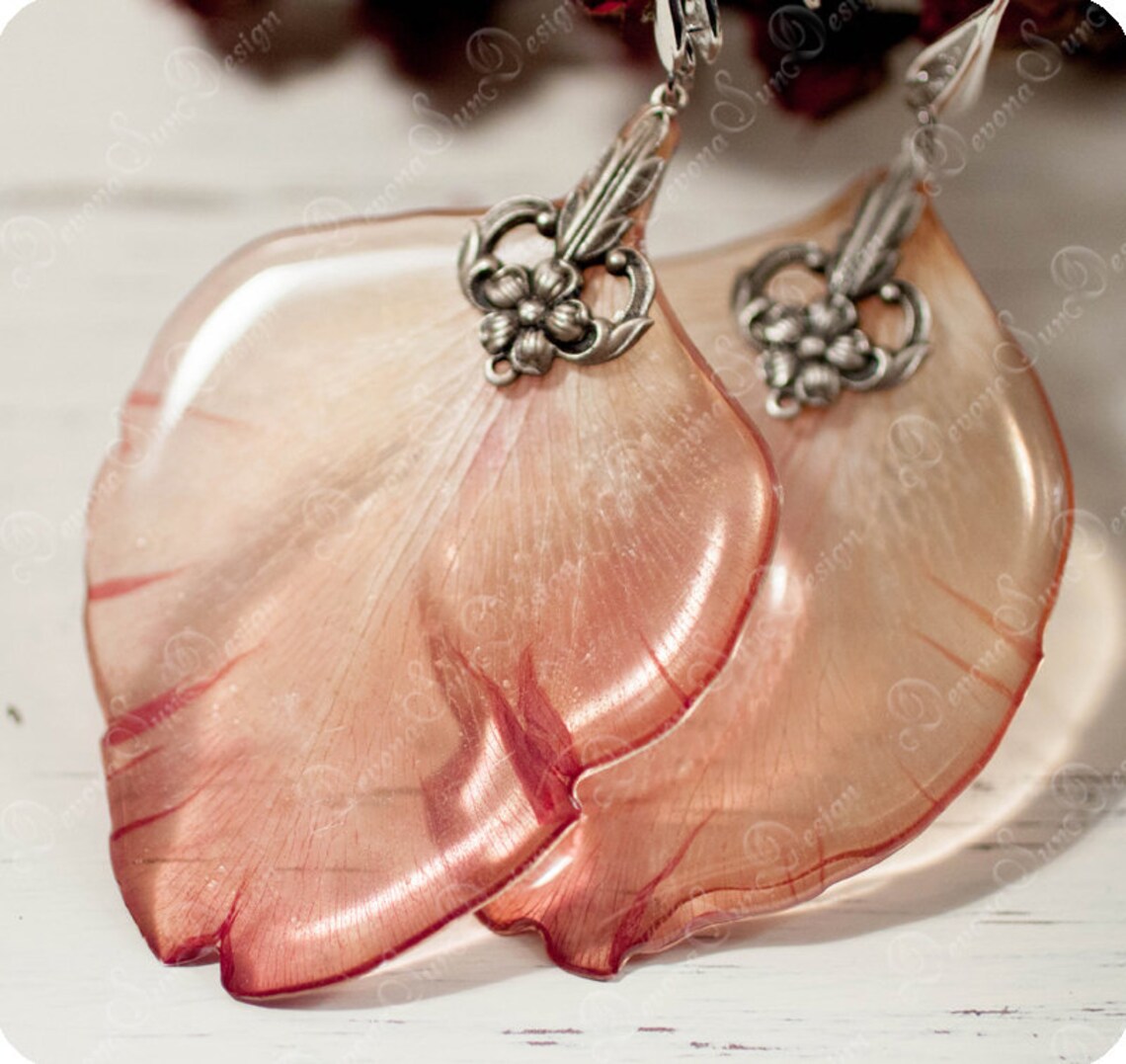 Real Petal Jewelry Real Flower Necklace Pressed Flower Etsy