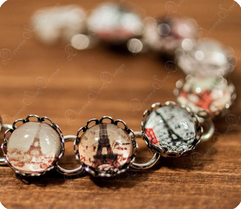 Paris Link Bracelet, Tiny Paris Bracelet, Paris Jewelry Bracelet, Paris