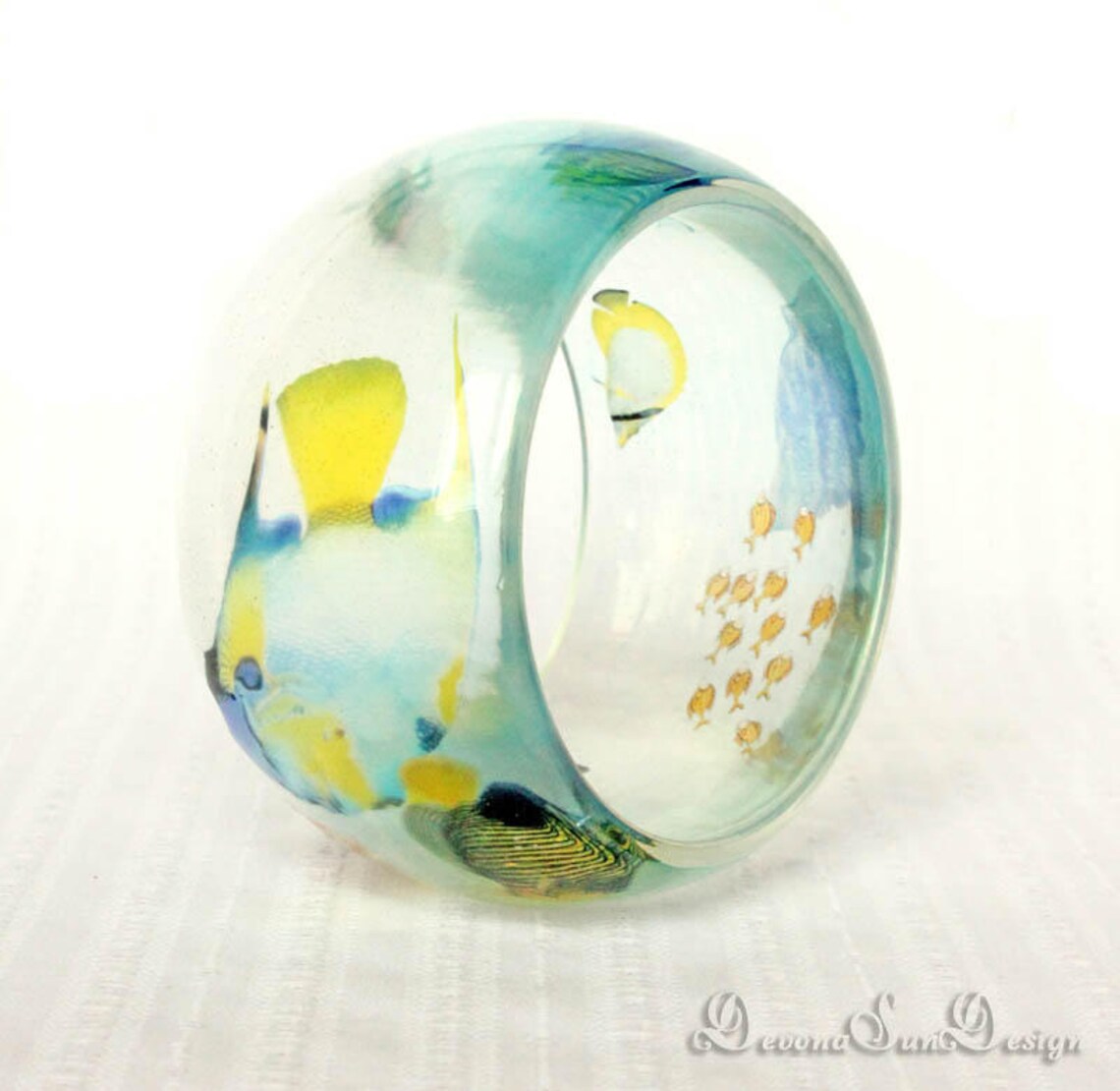 Aquarium Resin Bangle Underwater Jewelry Ocean Sea Jewelry Etsy