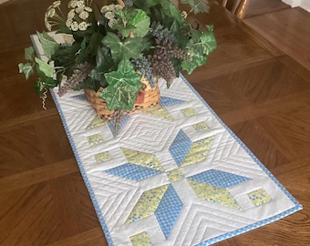 Nordic Star Table Runner — Cheery Yellow and Blue Prints