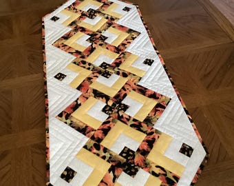 Quilted Patchwork Table Runner—Fall Leaves