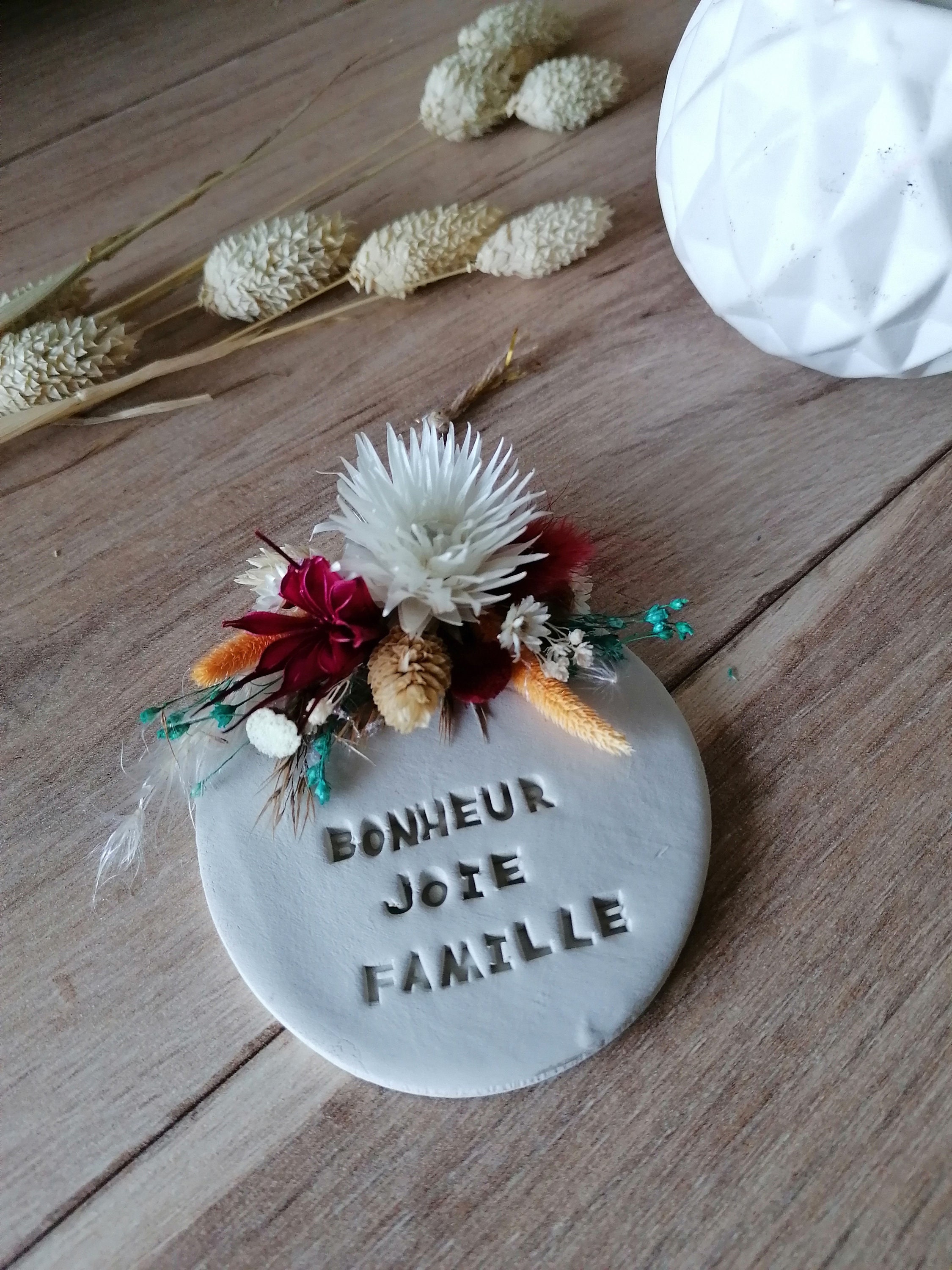 Médaillon Fleurs Séchées Déco Idée Cadeau