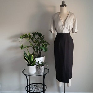 Vintage Giorgio Sant Angelo Wool Pinstripe, Vintage Brown Stripe Skirt