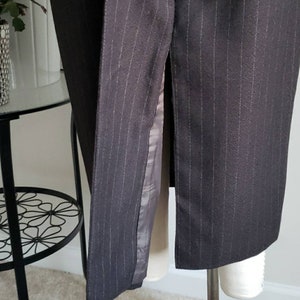 Vintage Giorgio Sant Angelo Wool Pinstripe, Vintage Brown Stripe Skirt image 4