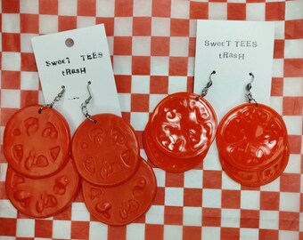 Double Tomato Slice Earrings