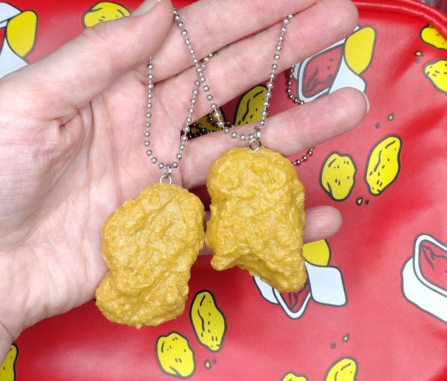 Nug Life Chicken Nugget Funny Humor Antiqued Oval Charm Pendant with Chain  | eBay