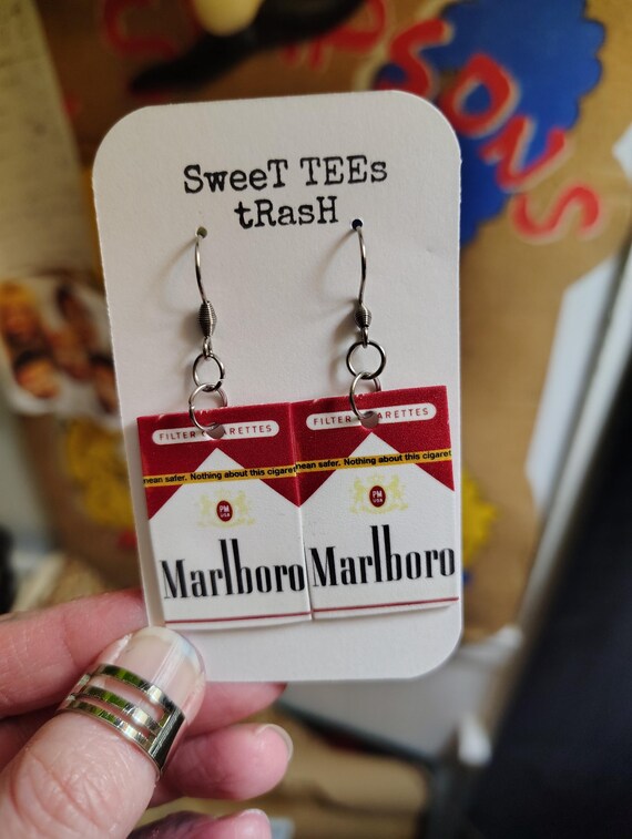 Cigarette Pack Earrings