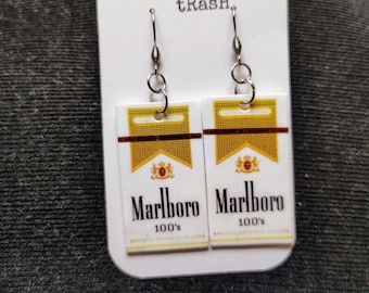 Cigarette Pack Earrings
