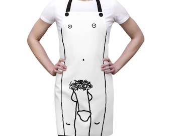 Funny Graphic Print Apron, Gag Gift (dick towel)