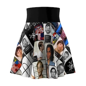 Serial Killers In Color Skater Skirt