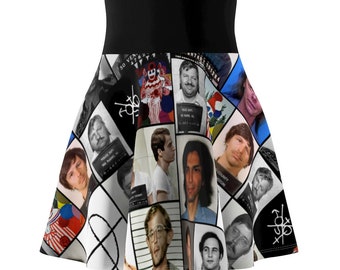 Serial Killers In Color Skater Skirt