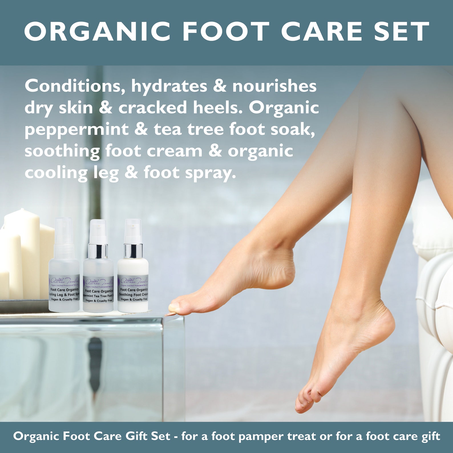 Organic Foot Pamper Kit Foot Care Set Peppermint and Tea Etsy