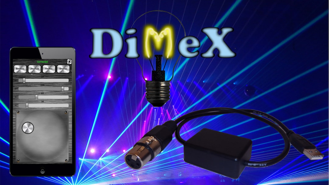 Wireless DMX Stage Lighting Controller Android Phone Dimex New Better ...
