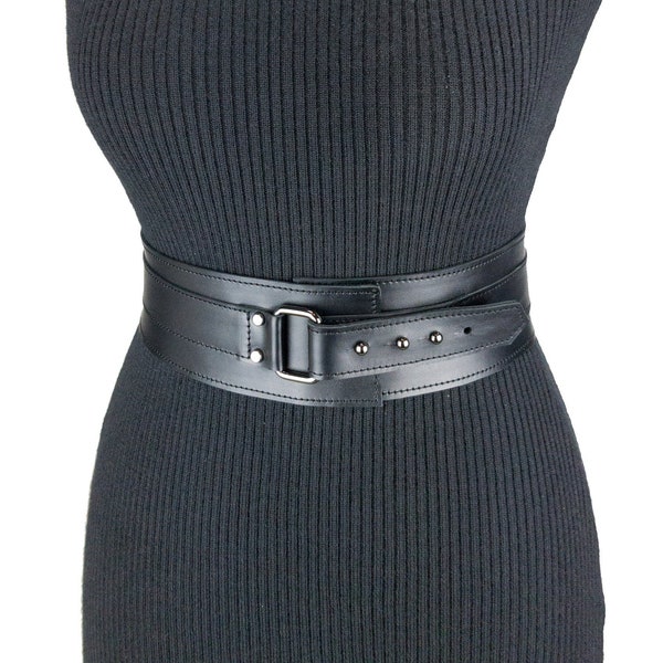 Large ceinture en cuir de 2,5 pouces, serre-taille, harnais, ceinture habillée, ceinture obi