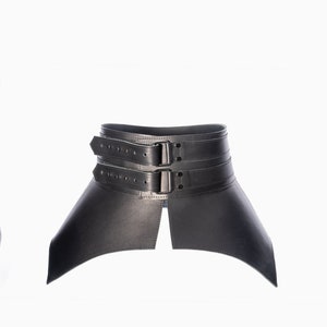 Obi leather corset belt, Wide waist peplum belt, Plus size belt