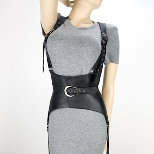 Black leather  harness, Outfit Harness, Plus size