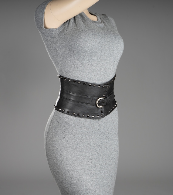 wide leather corset belt