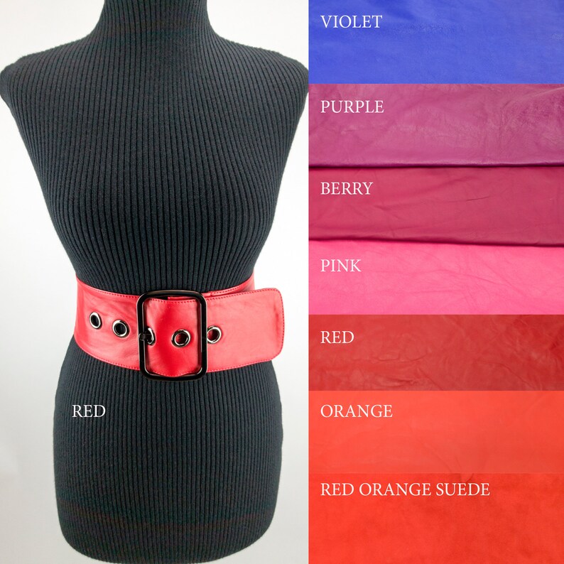 Yellow Leather Corset Belt. Wide 10 cm 4 inch women belt. Etsy