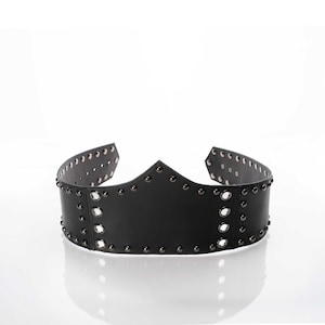 Studded Leather Underbust Corset Belt: Gothic Punk Waist Harness