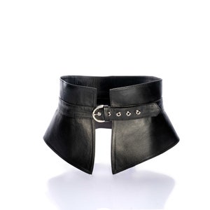 Versatile leather peplum belt, Women&#39;s edgy chic dress obi belt