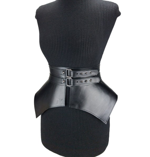 Leather Corset Belt, Obi Belt, Wide Waist Peplum Belt, Waist