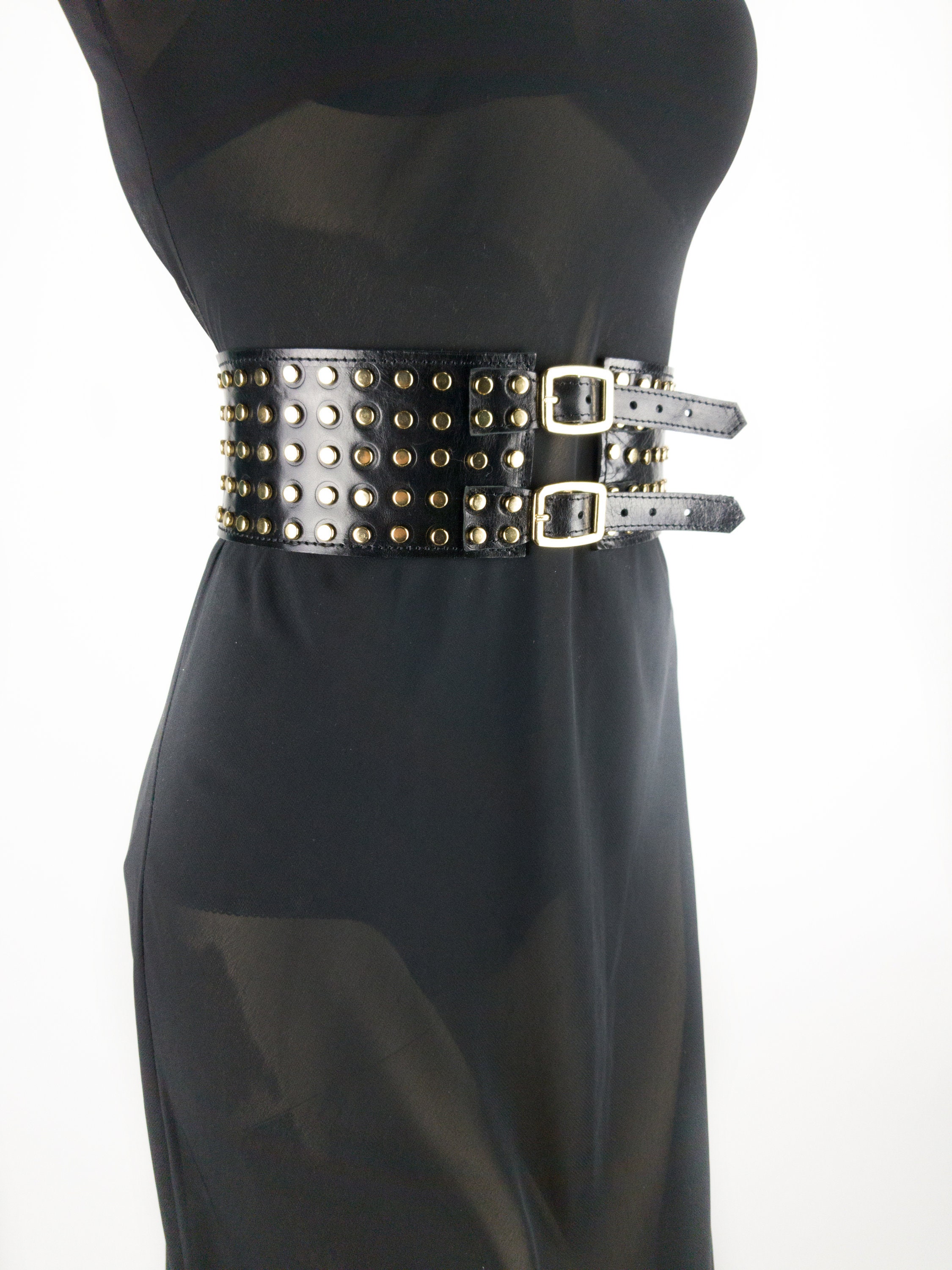 wide studded belt